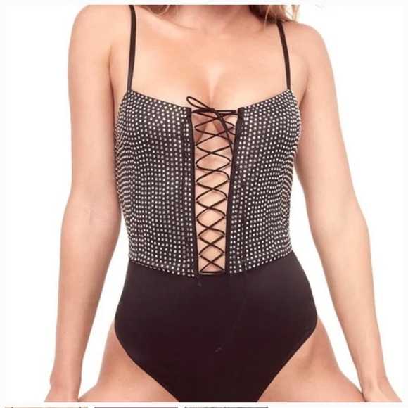 For Love & Lemons Mirage Mirrored Bodysuit XXS - Picture 2 of 8